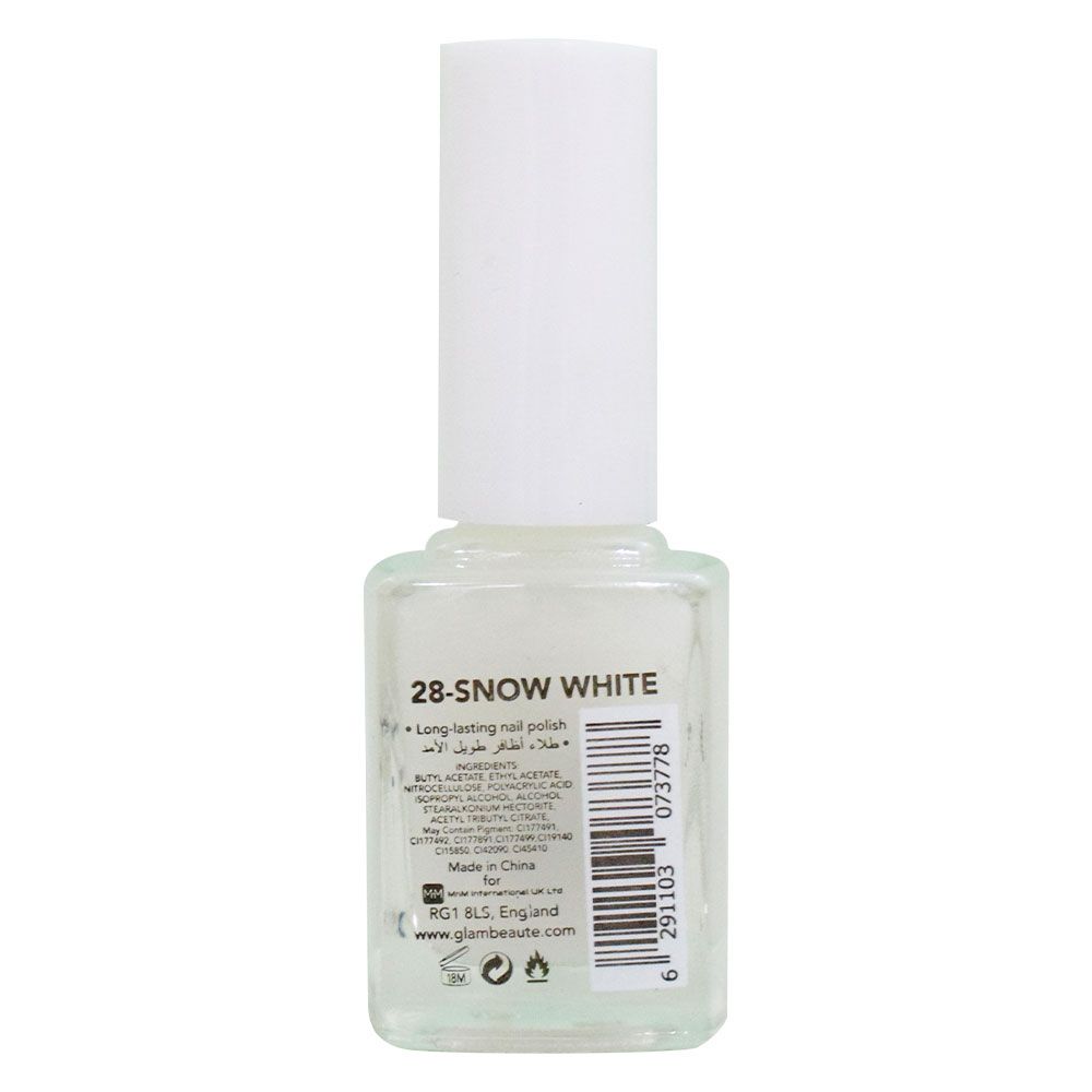 GlamBeaute - Nail Enamel 28 - Snow White 13ml