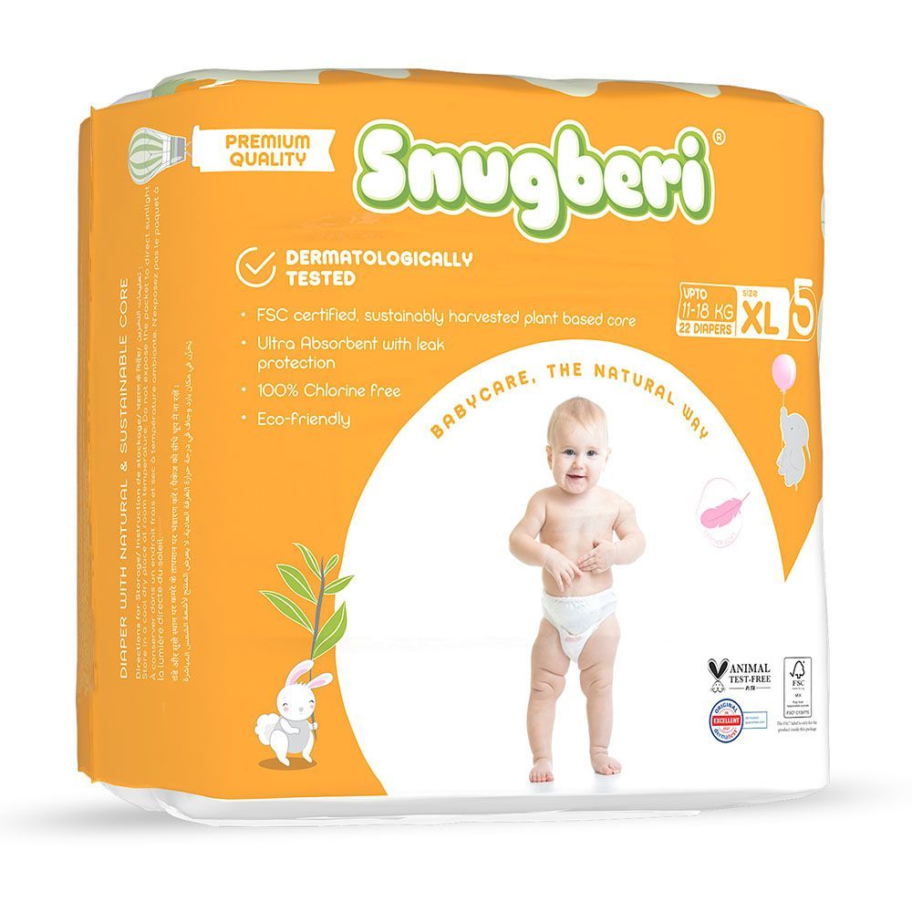 Snugberi - Diaper Size 5 X Large 11-18kg 22pcs - Twin Value Pack