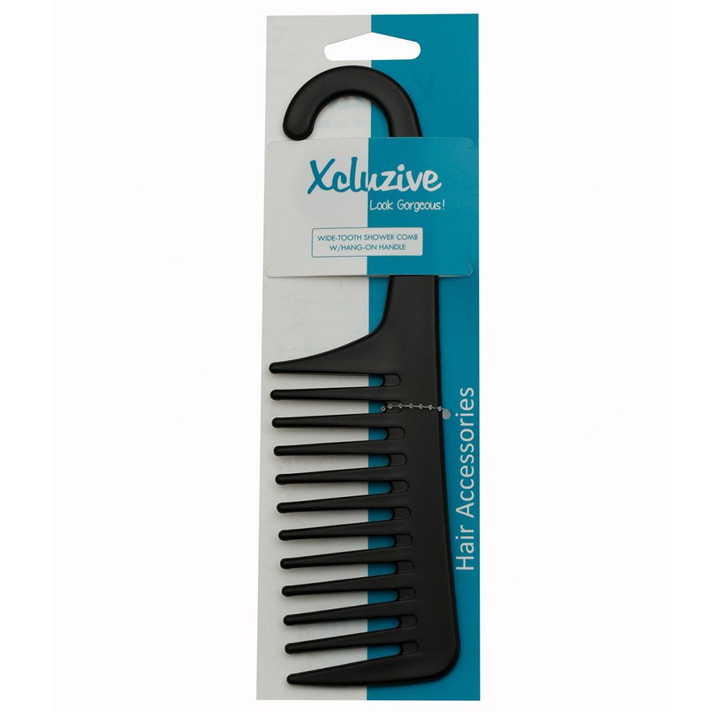 Xcluzive - Wide-Tooth Shower Comb With Hang-On Handle - Assorted