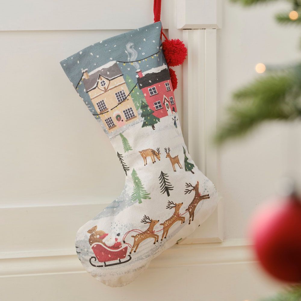 Ginger Ray - Christmas Scene Cotton Stocking