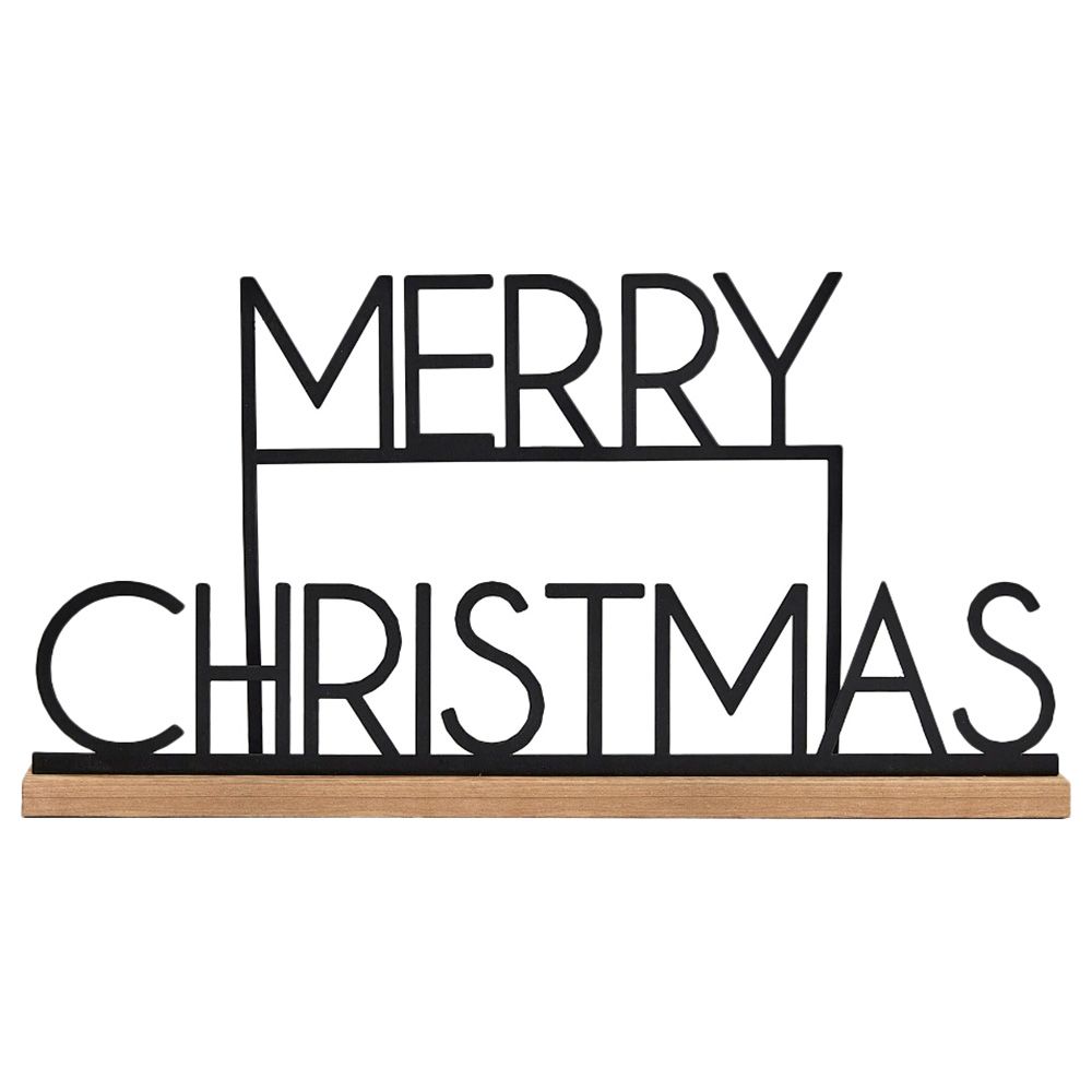 Ginger Ray - Nordic Noel Merry Christmas Metal Sign - Black