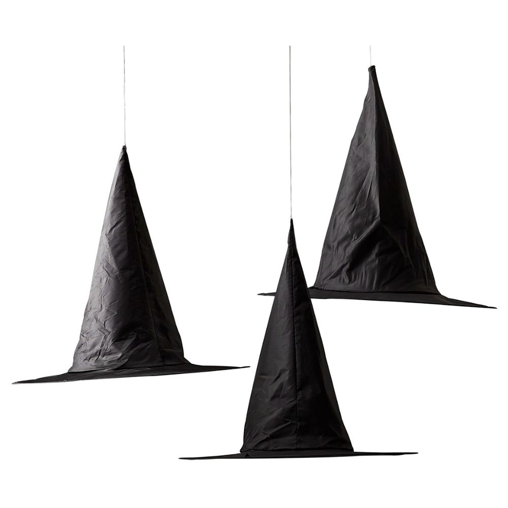 Ginger Ray - A Party Is Brewing Hanging Witches Hats - 3pcs - Black