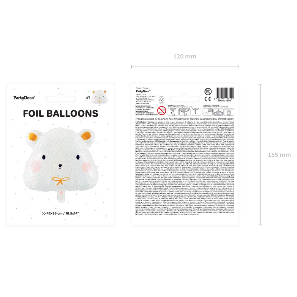 Party Deco - Foil Balloon - Polar Bear - White