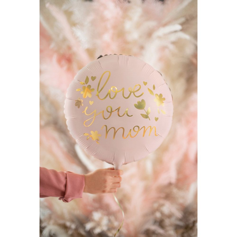 Party Deco - Love You Mom Foil Balloon - Pink