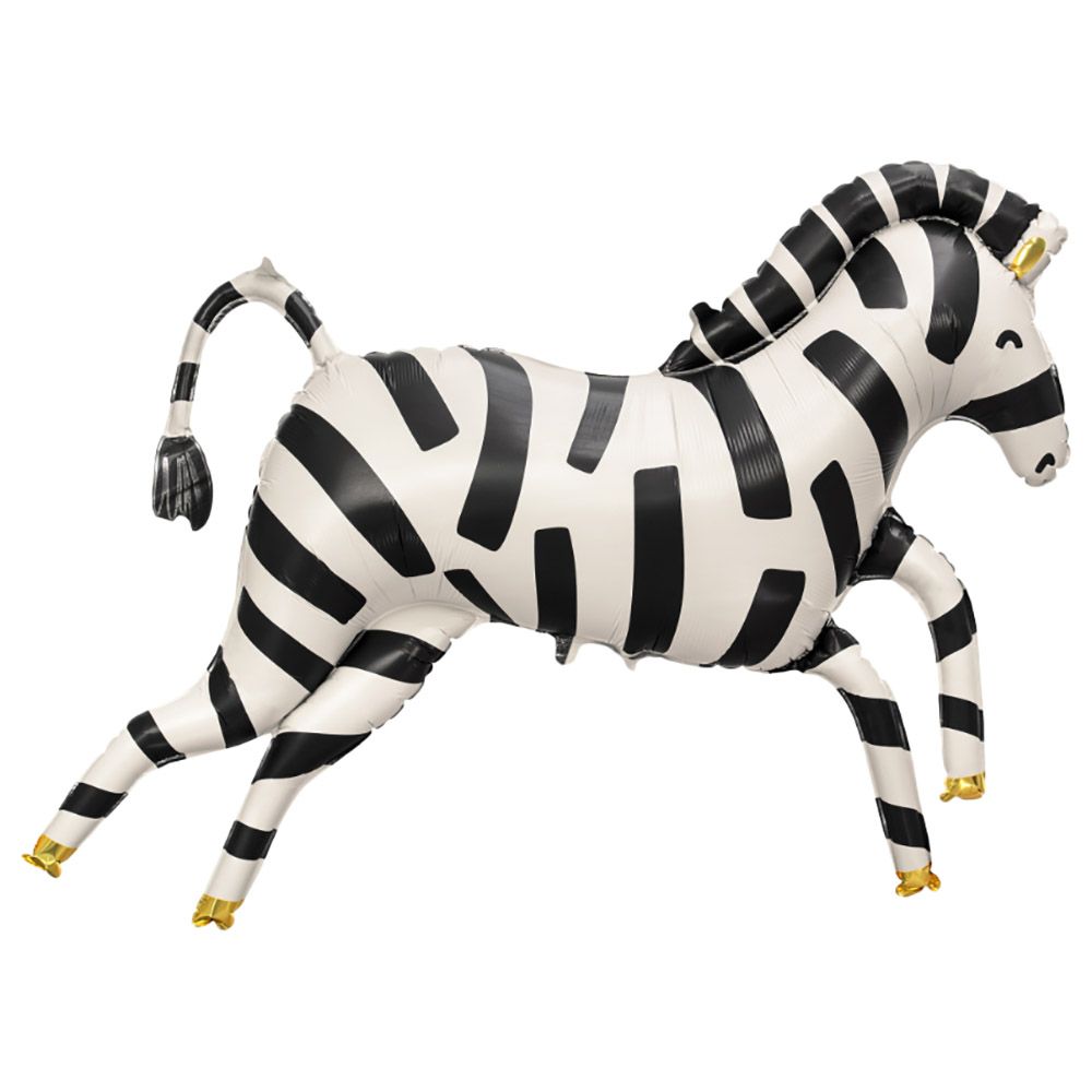 Party Deco - Foil Balloons - Zebra - White/Black