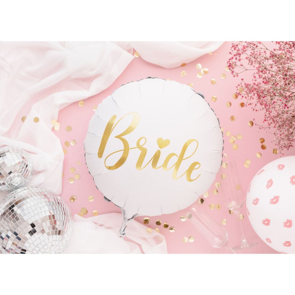 Party Deco - Bride Foil Balloon - 45Cm - White