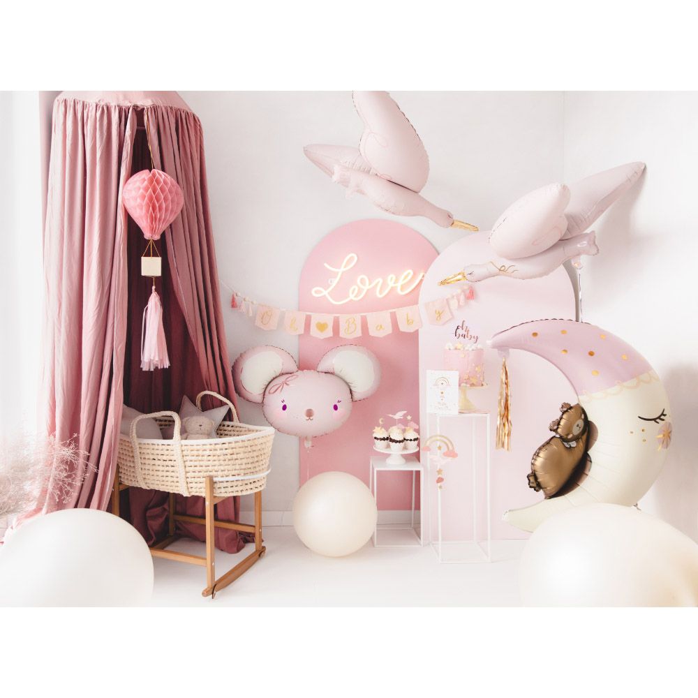 Party Deco - Foil Balloon - Stork - Light Pink