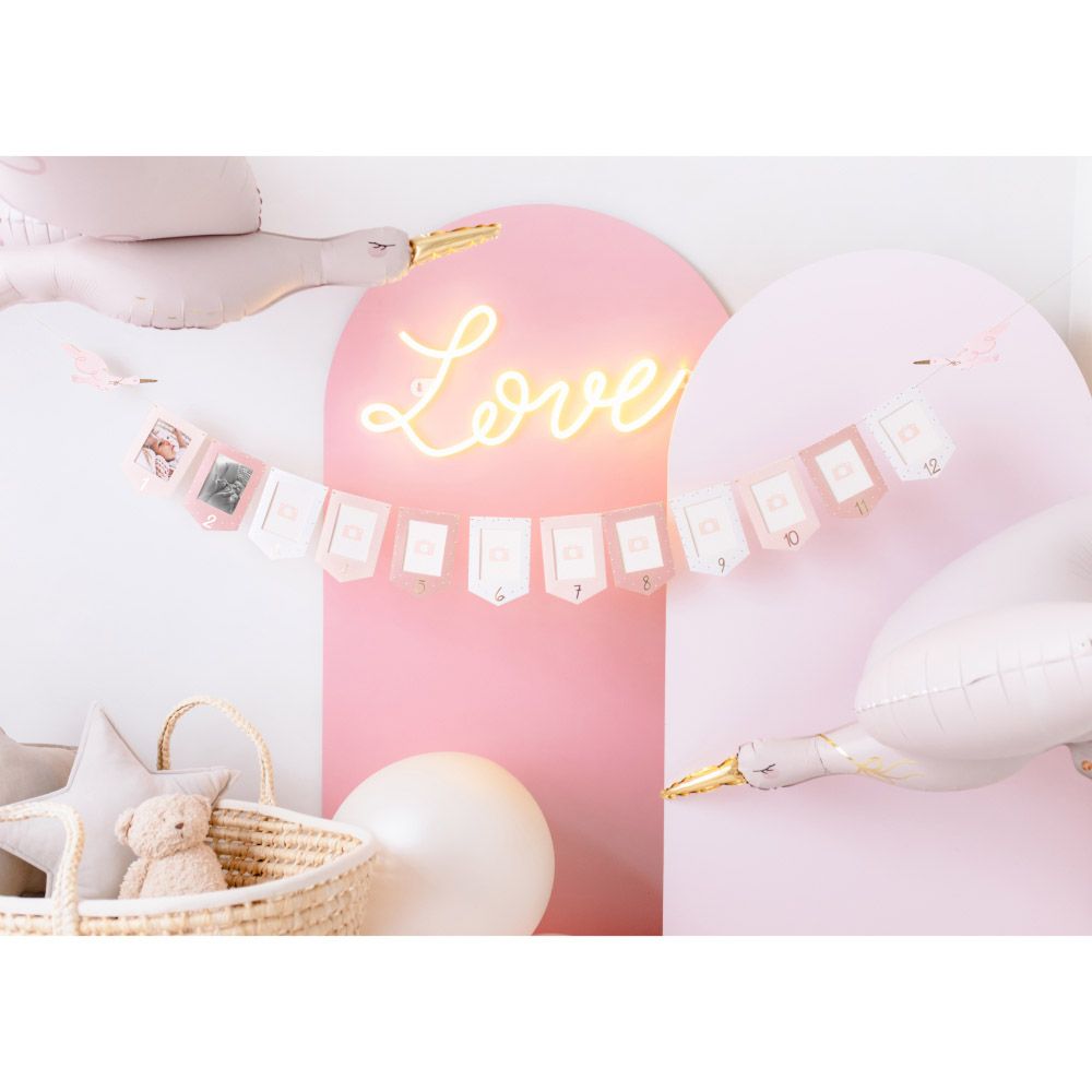 Party Deco - Foil Balloon - Stork - Light Pink