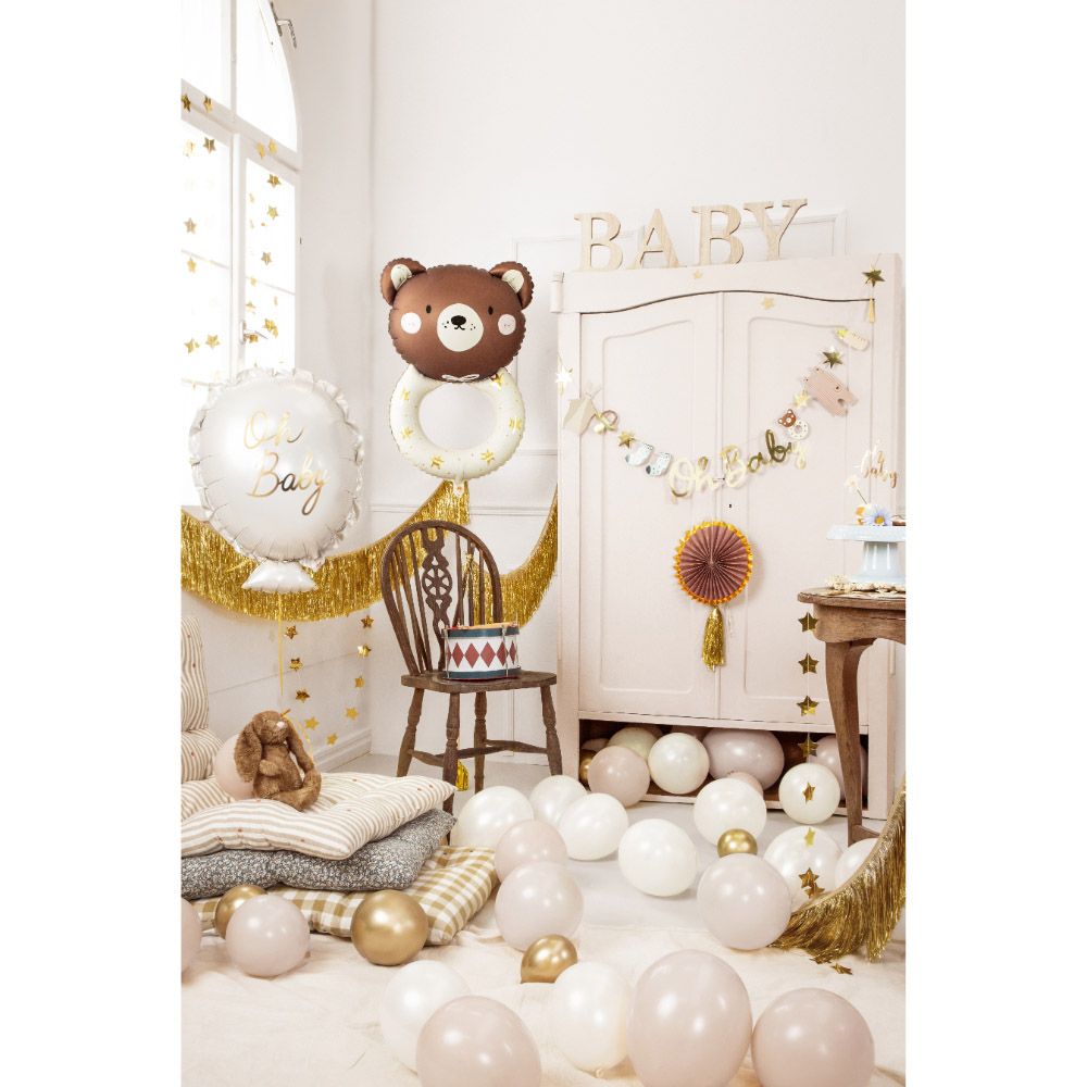 Party Deco - Foil Balloon - Oh Baby - Silver