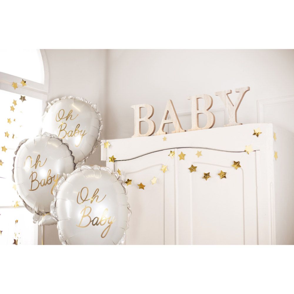 Party Deco - Foil Balloon - Oh Baby - Silver