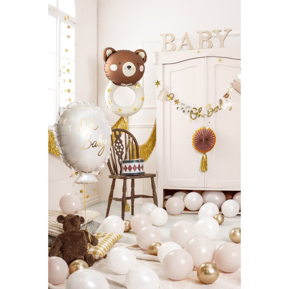 Party Deco - Foil Balloon - Oh Baby - Silver