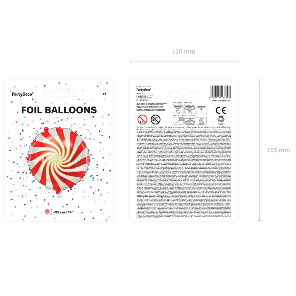 Party Deco - Candy Foil Balloon - Red