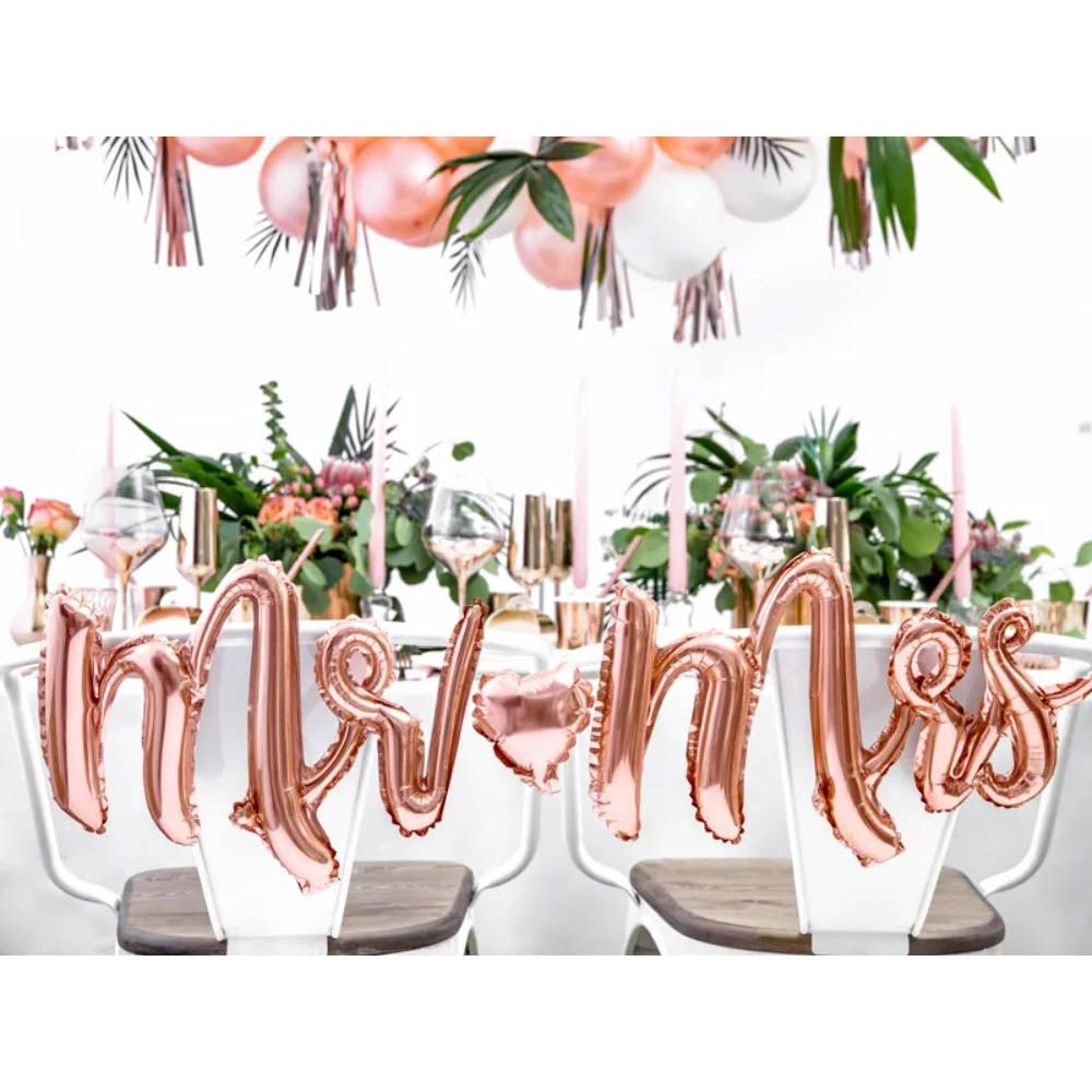 Party Deco - Mr Mrs Foil Balloon - Rose Gold