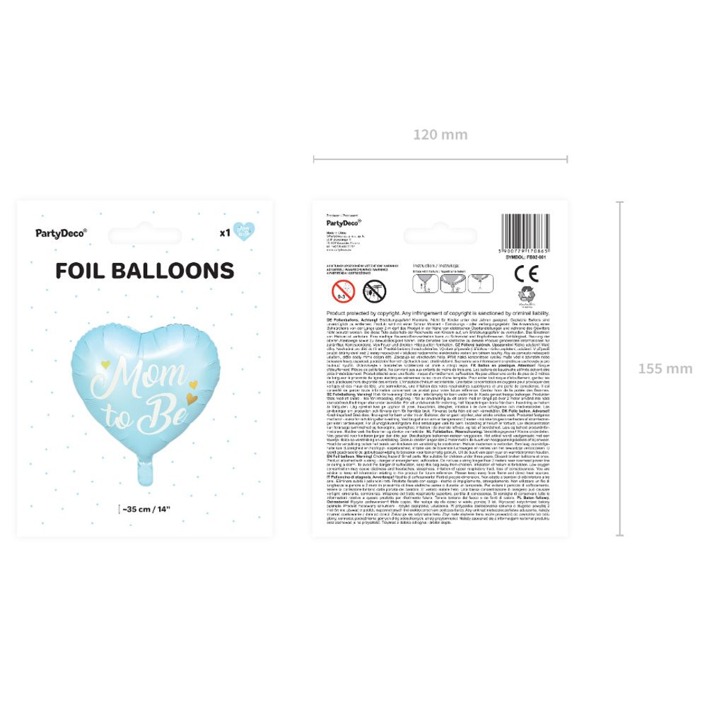 Party Deco - Mom To Be Foil Balloon - Blue