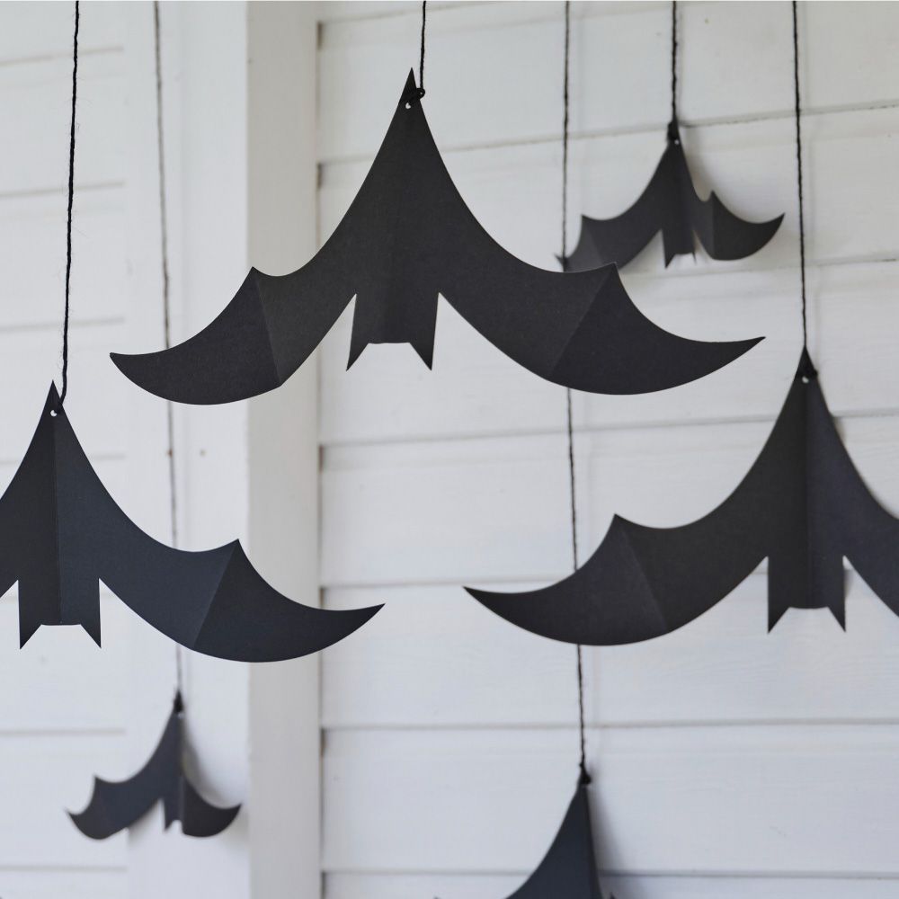 Ginger Ray - Bats Paper Hanging Decoration - Black