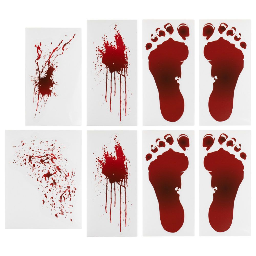 Ginger Ray - Blood Footprints Floor Stickers - Red/White