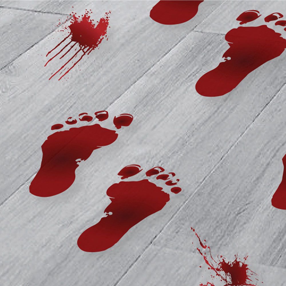 Ginger Ray - Blood Footprints Floor Stickers - Red/White