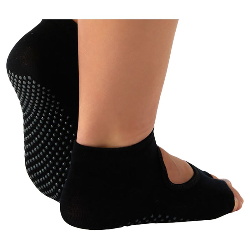 Prickly Pear - Non-Slip Ankle Socks - Black