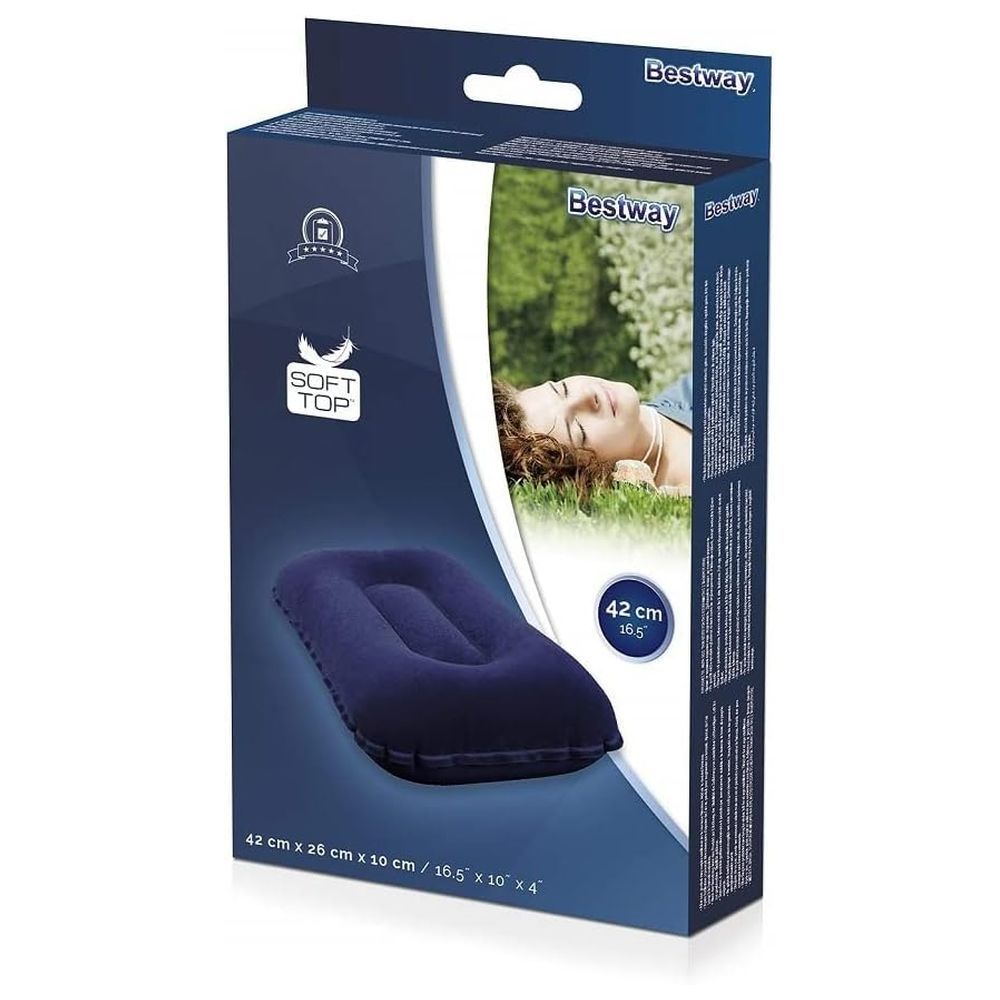 Bestway - Flocked Air Pillow 12x19x2.5cm - Blue