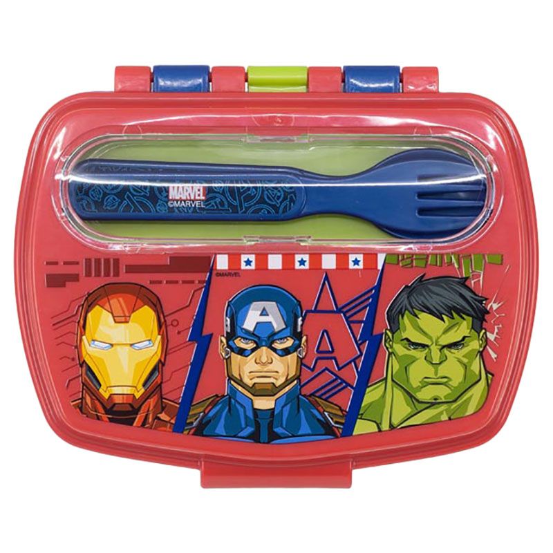 Stor - Avengers Invincible Lunch Box w/ 1 Compartment & Cutlery