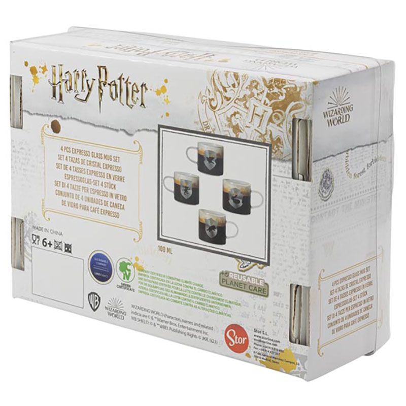 Stor - Harry Potter Expresso Mug - 4pcs - 100ml - Clear