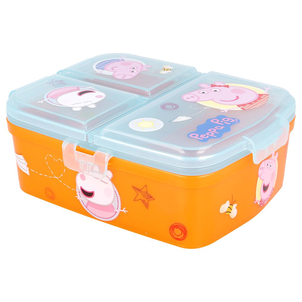 Stor - Rectangular Peppa Pig Lunch Box w/ 3 Compartments