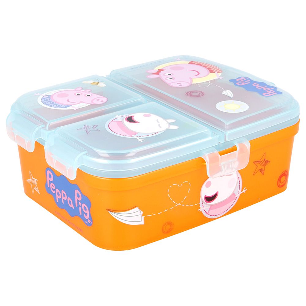 Stor - Rectangular Peppa Pig Lunch Box w/ 3 Compartments