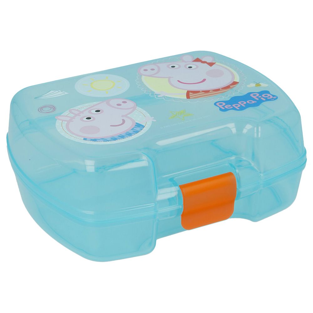 Stor - Premium Peppa Pig Lunch Box w/ 1 Compartment - Blue