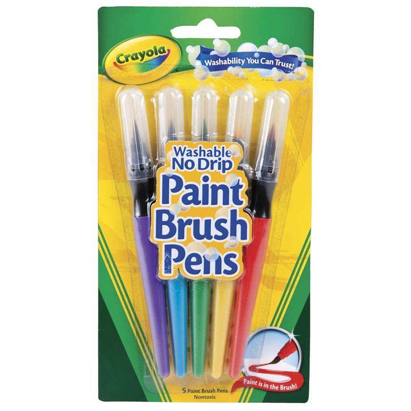 Crayola - Washable No Drip Paint Brush Pens Pack of 5