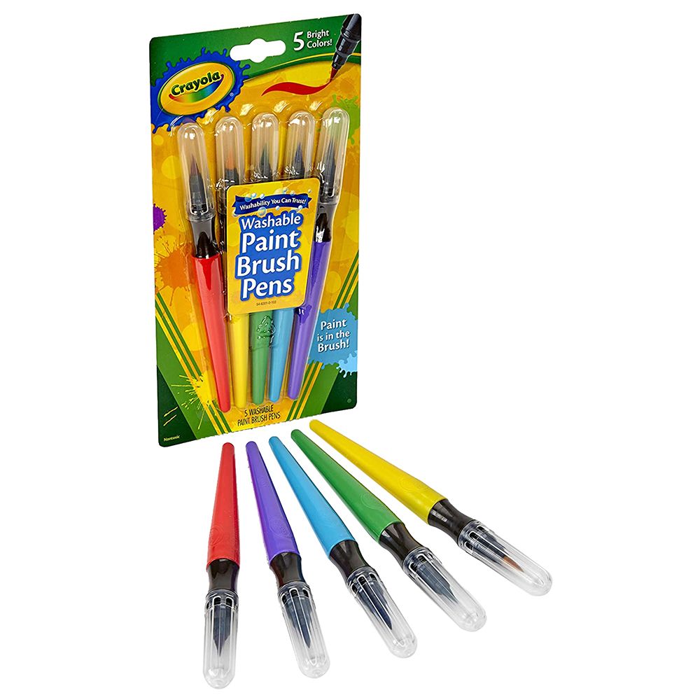 Crayola - Washable No Drip Paint Brush Pens Pack of 5