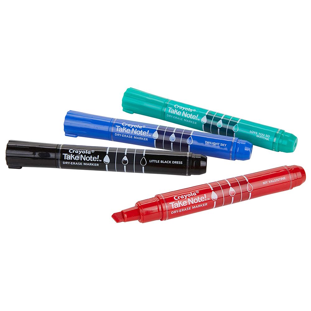 Crayola - Take Note Colored Dry Erase Markers, Pack of 4