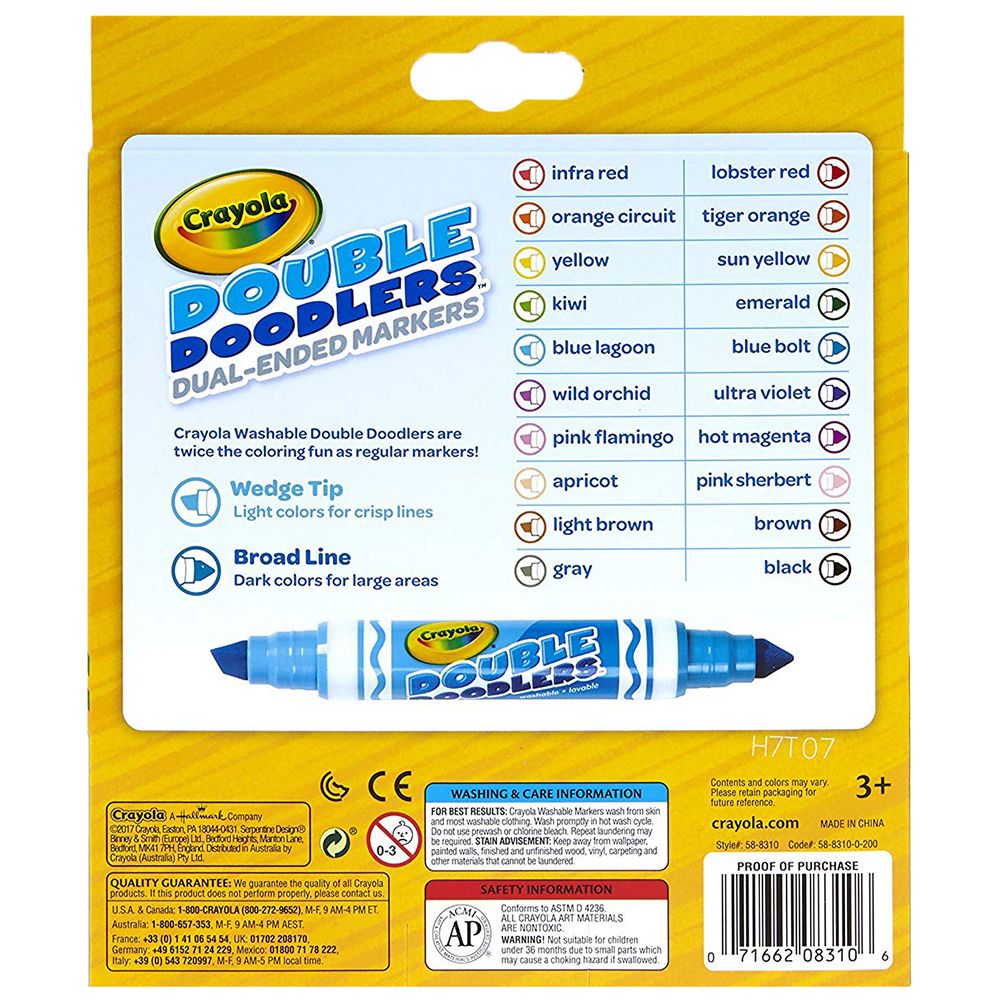 Crayola - Washable Double Doodlers, Pack of 10