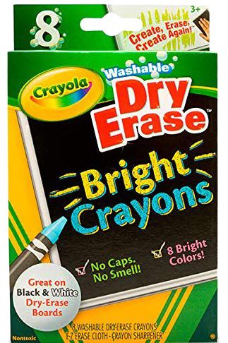 Crayola - Dry-Erase Crayons Brights Large, Pack of 8