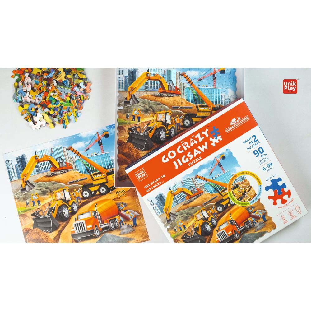 Unikplay - Go Crazy Jigsaw Puzzle - 2 Trays - Construction