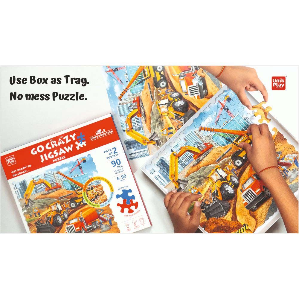 Unikplay - Go Crazy Jigsaw Puzzle - 2 Trays - Construction