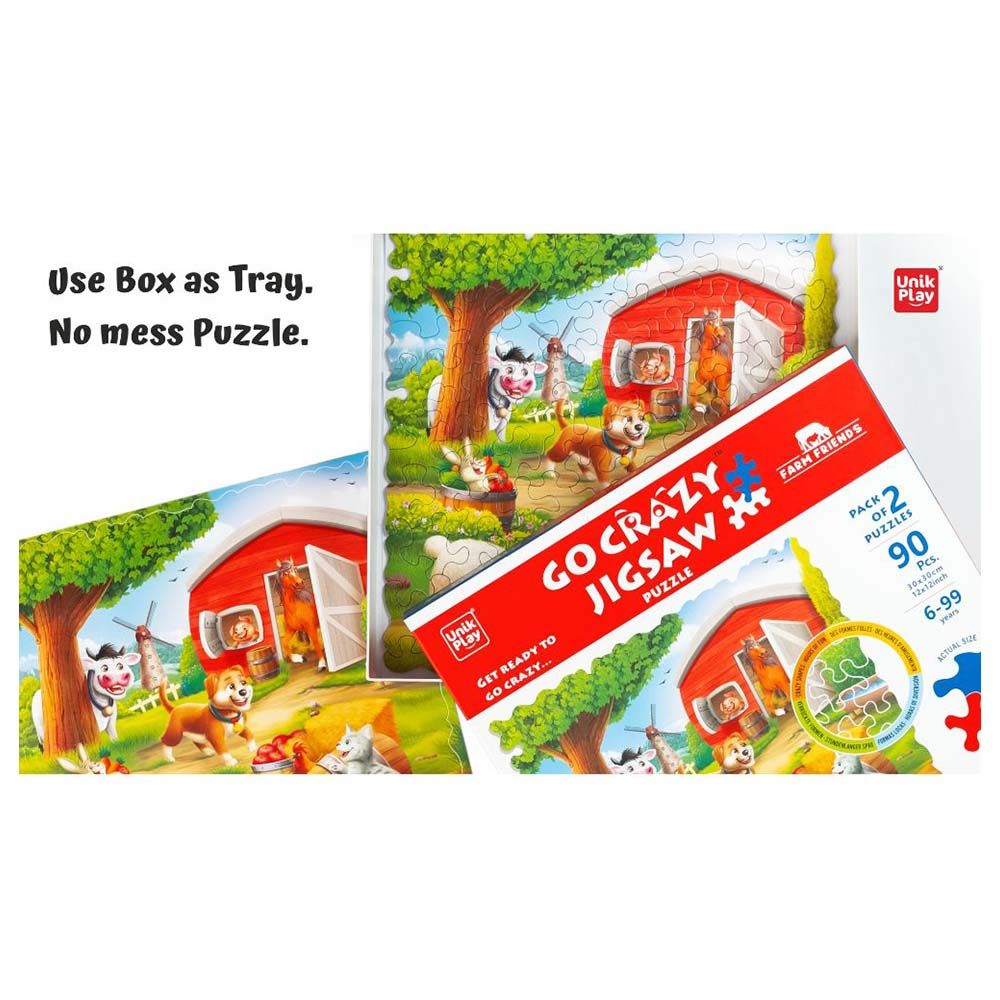 Unikplay - Go Crazy Jigsaw Puzzle - 2 Trays - Farm