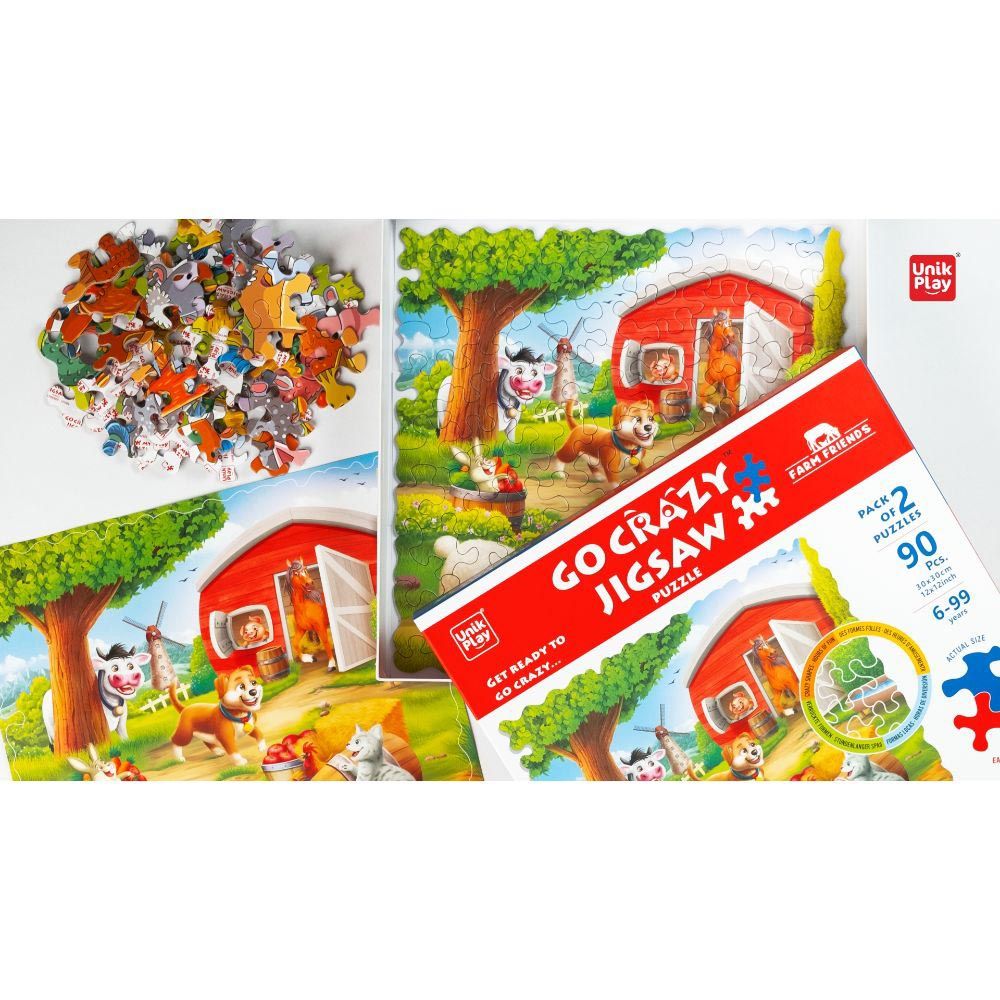 Unikplay - Go Crazy Jigsaw Puzzle - 2 Trays - Farm