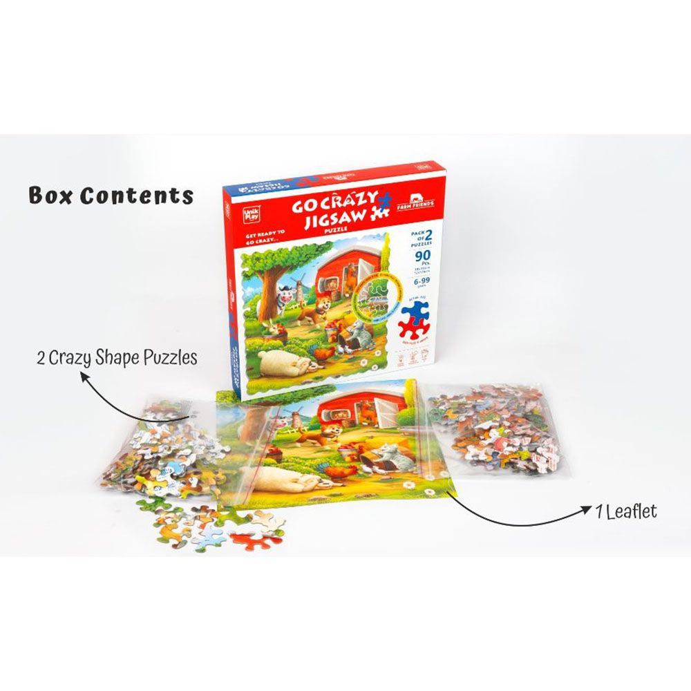 Unikplay - Go Crazy Jigsaw Puzzle - 2 Trays - Farm