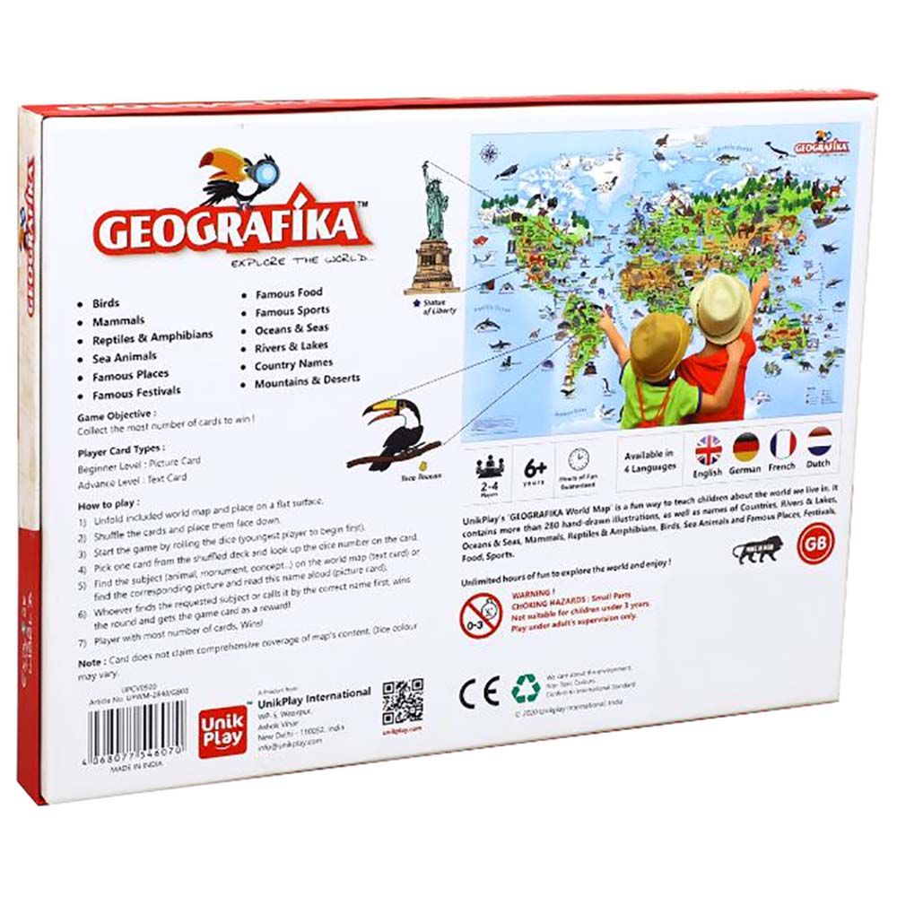 Unikplay - Geografika Educational World Map Board Game