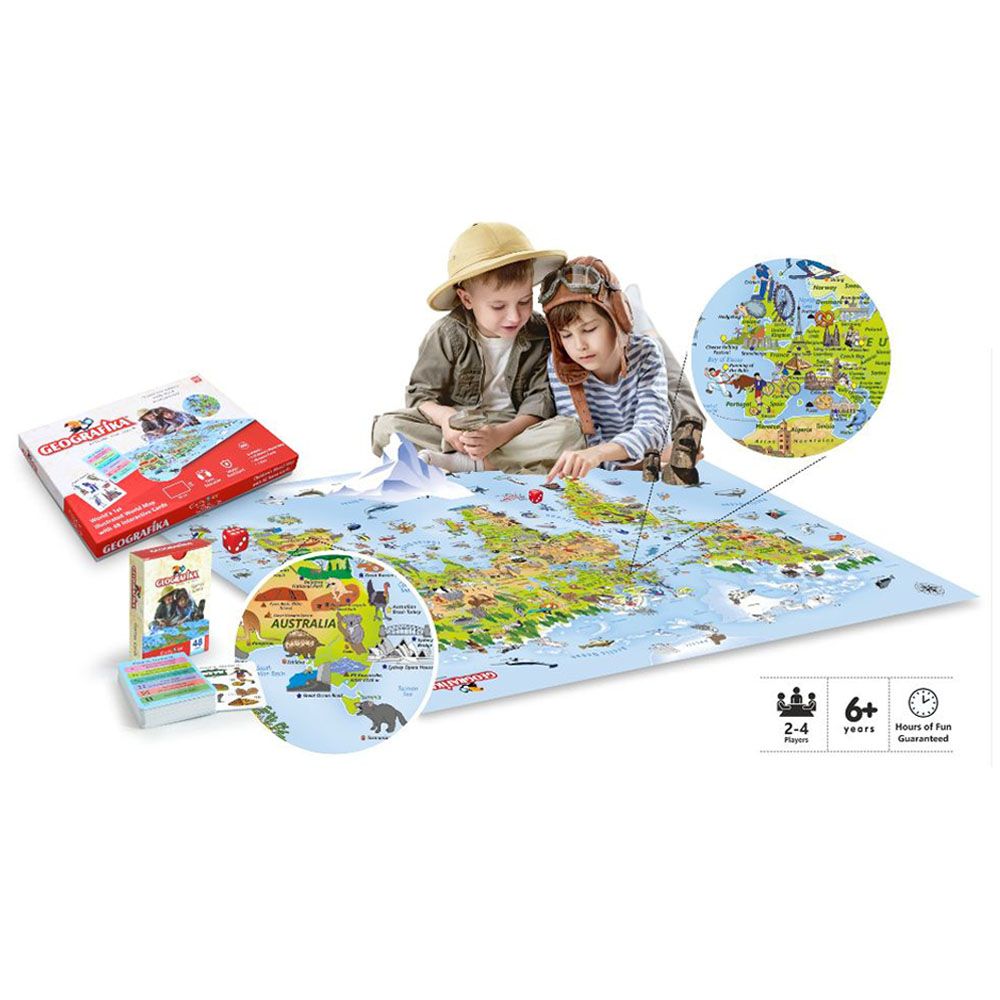 Unikplay - Geografika Educational World Map Board Game