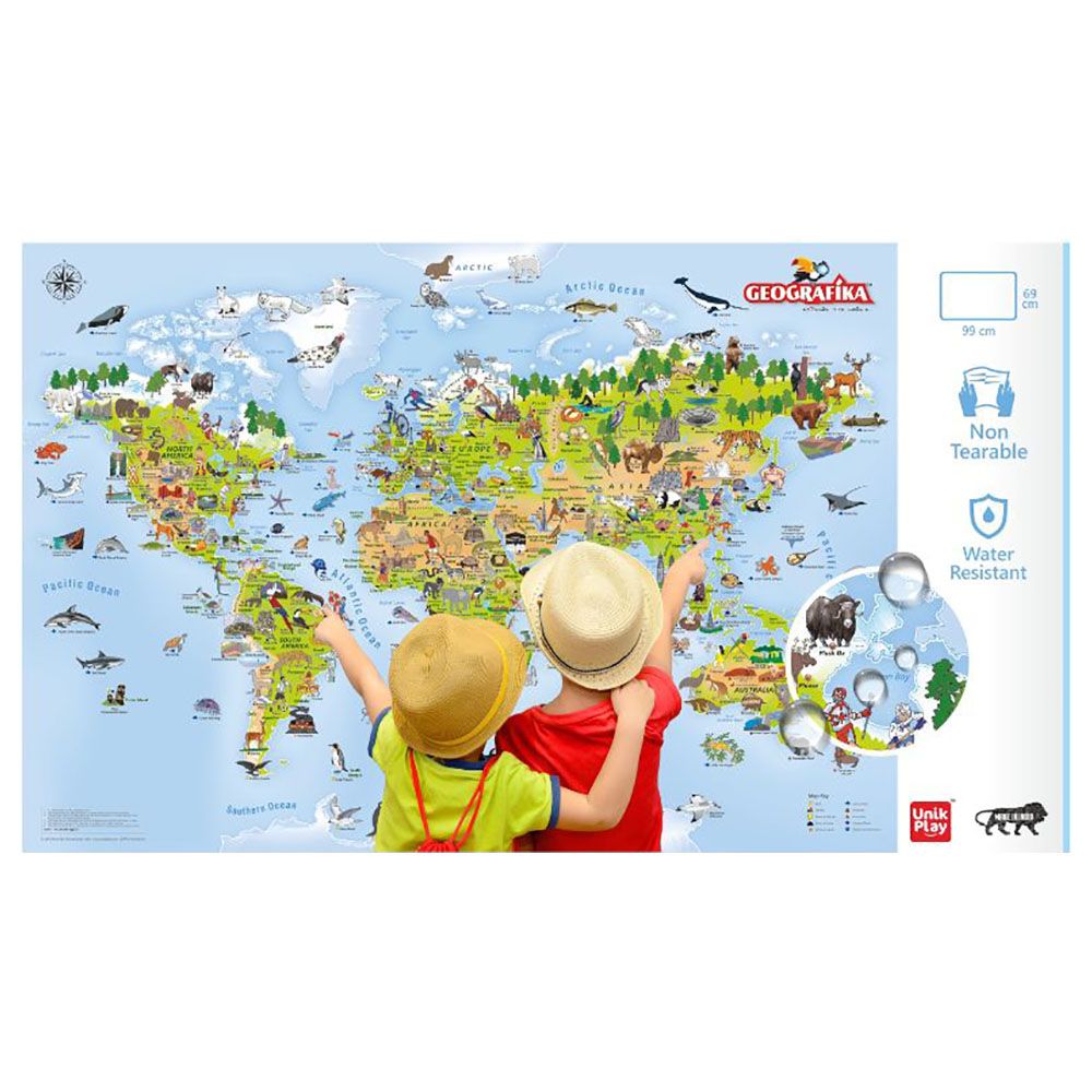 Unikplay - Geografika Educational World Map Board Game