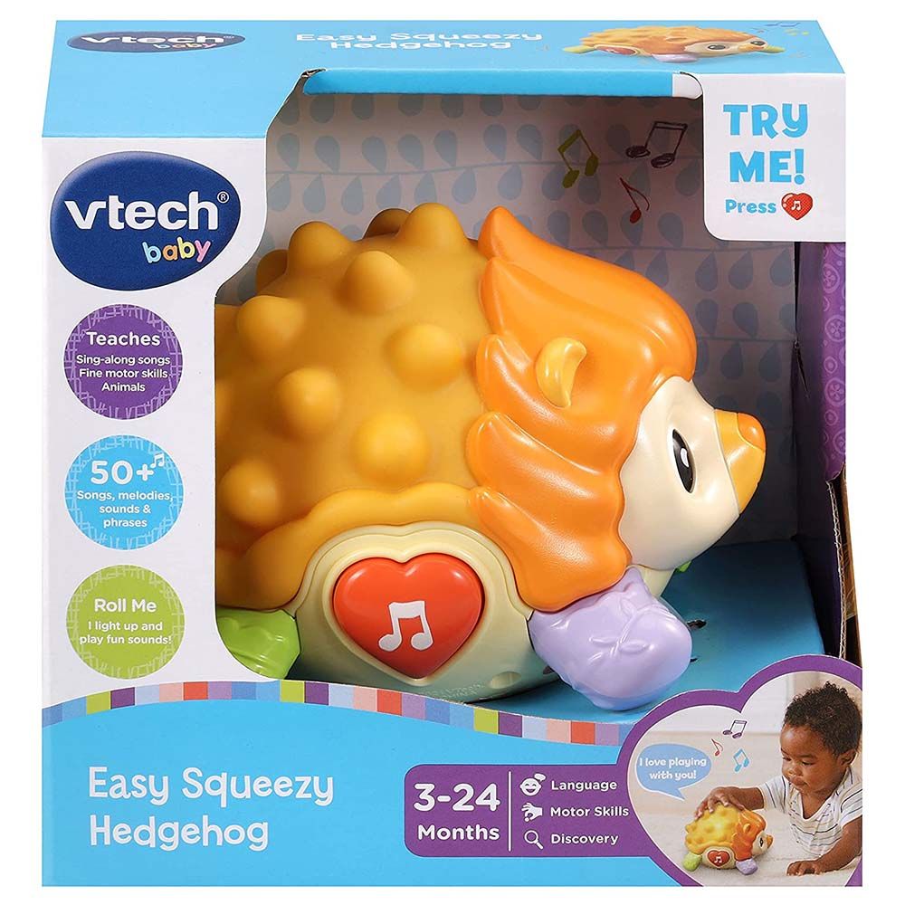 Vtech - Easy Squeezy Hedgehog Musical Toy - Orange