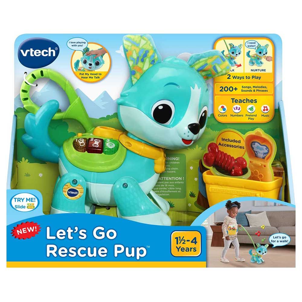 Vtech - Let's Go Rescue Pup Pet Dog - أخضر