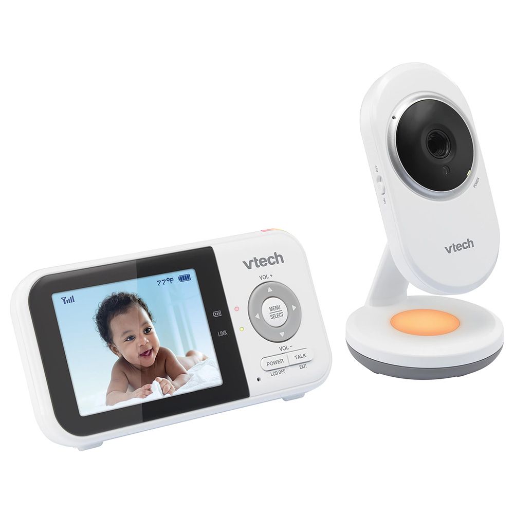 Vtech - 270p Fix Cam Video Baby Monitor with Night Light 2.8-inch - White