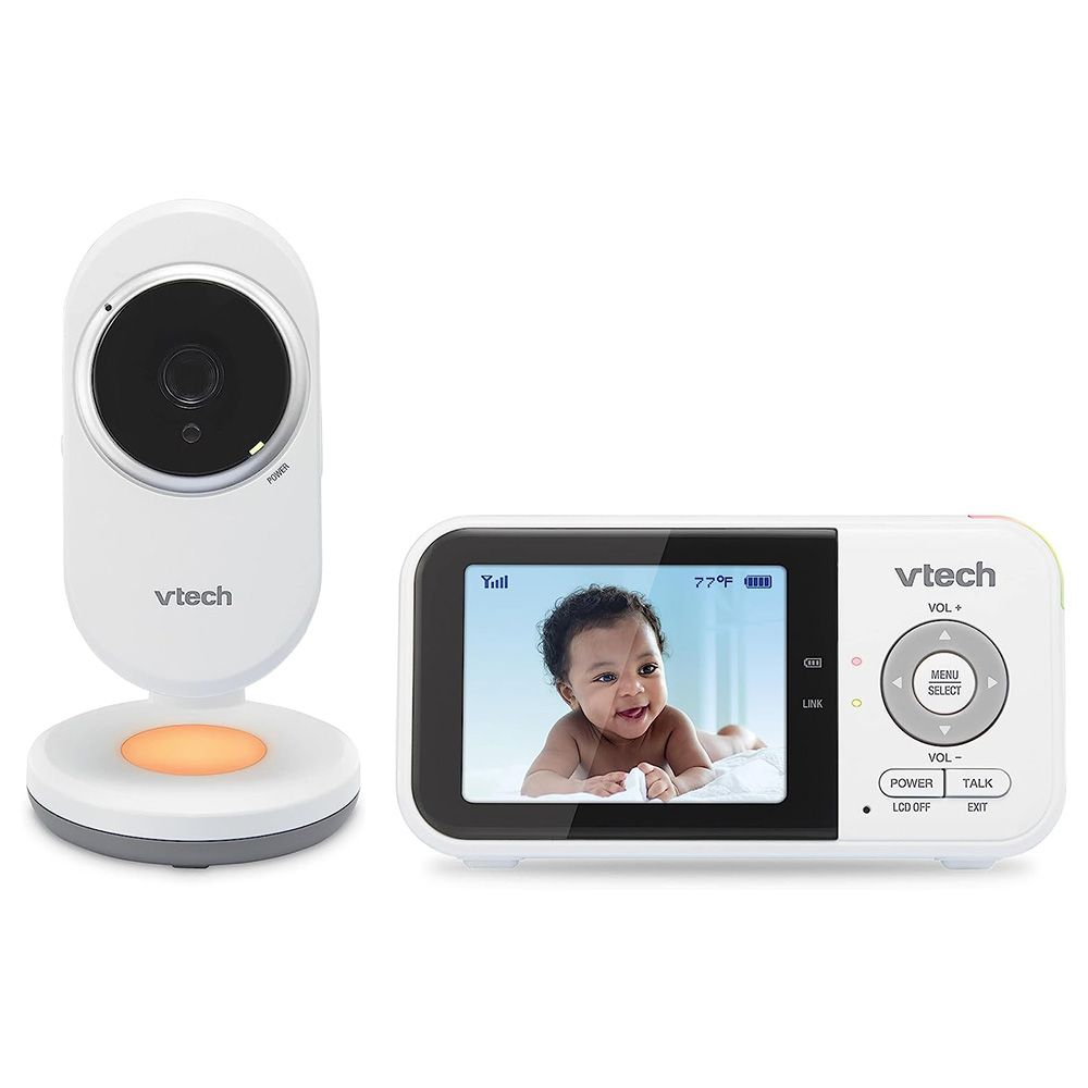 Vtech - 270p Fix Cam Video Baby Monitor with Night Light 2.8-inch - White