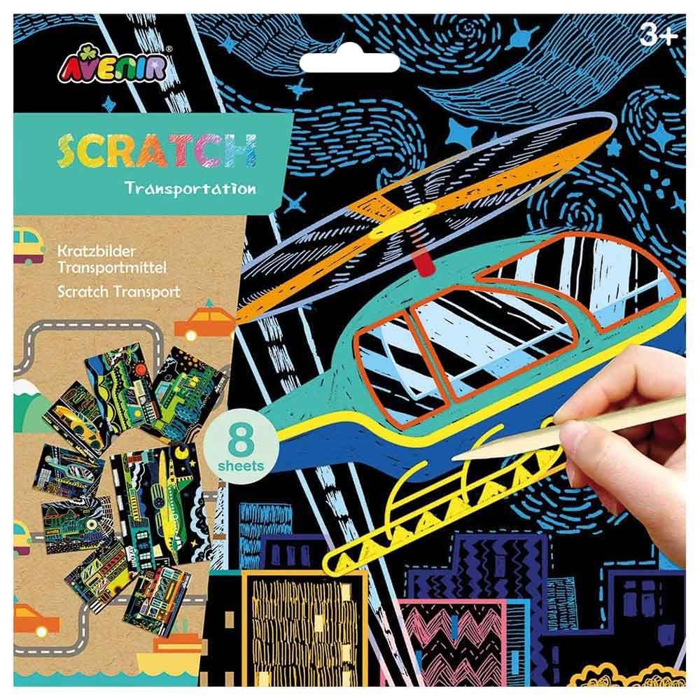 Avenir - Scratch Art Kit - Transportation