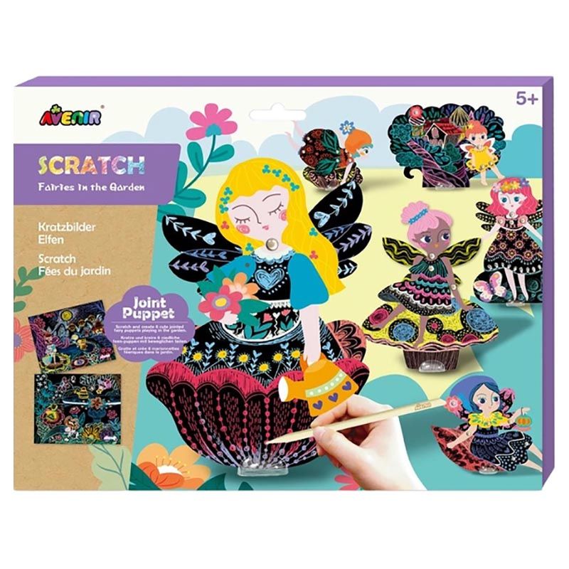 Avenir - Scratch Art Project Kit - Fairies In The Garden