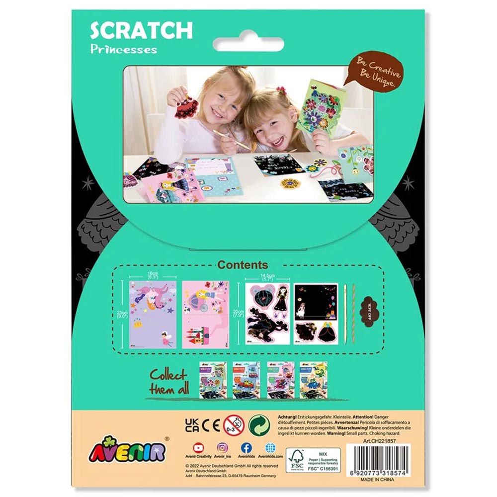 Avenir - Scratch Greeting Cards Set - Princesses