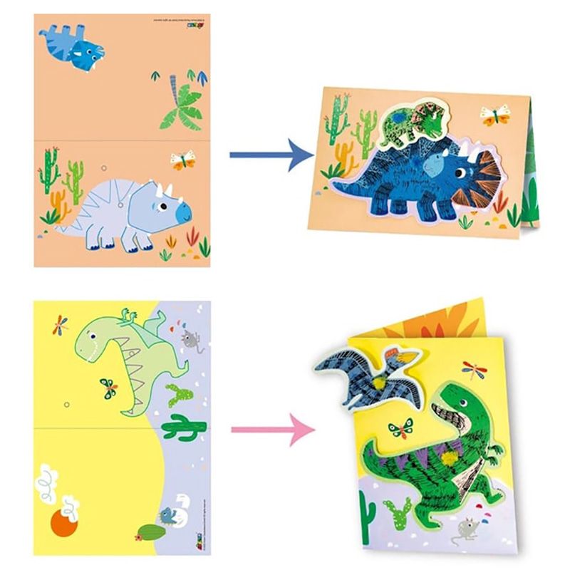 Avenir - Scratch Greeting Cards Set - Dinos