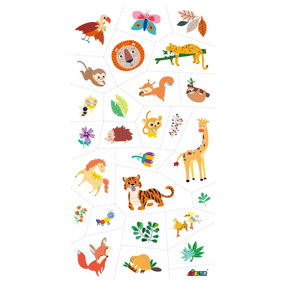 Avenir - TemporaryTattoos - 50pcs - Jungle Animal Series